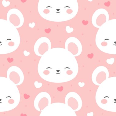 Fare desenli, kalpsiz arkaplanı olan şirin çizgi film fareleri, vektör illüstrasyonu