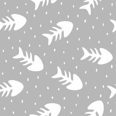 Balık Kemiği Şekilsiz Arkaplan, Balık Kemiği Vektör Resimleri