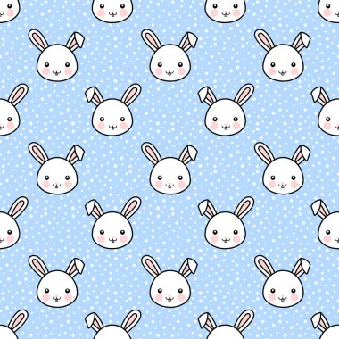 Noktasız arkaplanı olan sevimli tavşan tavşanı, basit el çizimi vektör çizimi