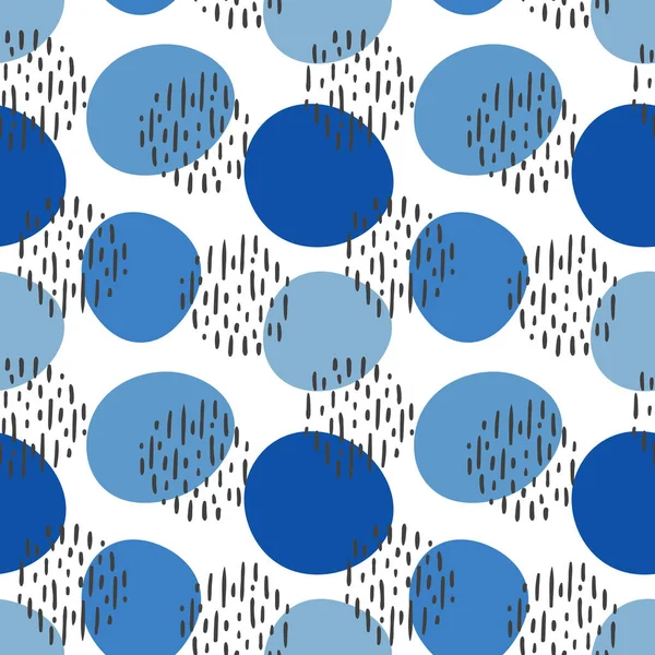 Klotter Cirklar Slumpmässiga Sömlösa Mönster Bakgrund Vektor Illustration — Stock vektor