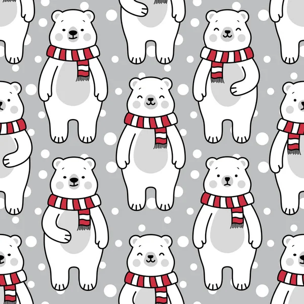 Χαριτωμένο Πολικές Αρκούδες Απρόσκοπτη Μοτίβο Γελοιογραφία Ζωικό Υπόβαθρο Διάνυσμα Εικονογράφηση — Διανυσματικό Αρχείο