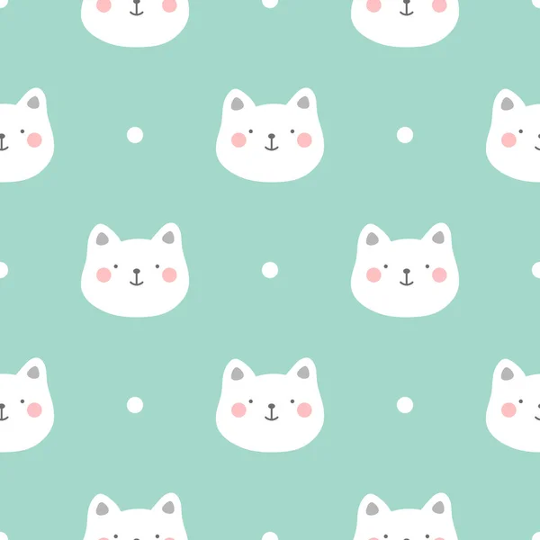 Katzen Nahtloses Muster Kätzchen Vektor Illustration — Stockvektor