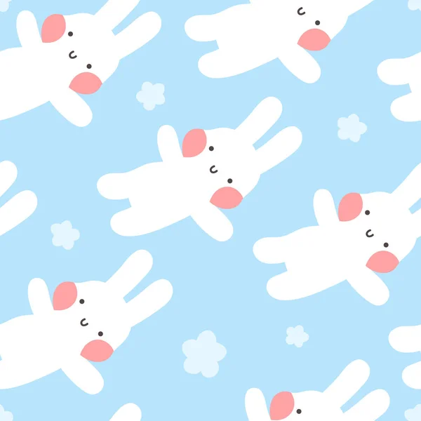 Kaninchen Nahtlose Muster Hintergrund Ostern Vektor Illustration — Stockvektor
