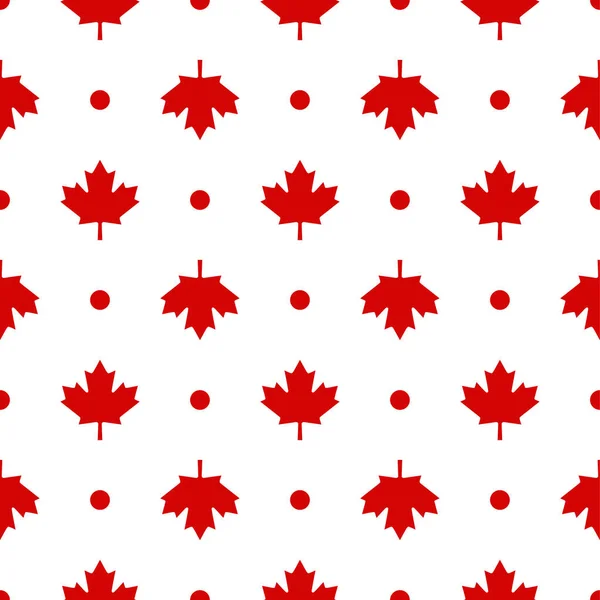 Canada Maple Leaf Seamless Pattern Background Vector Illustration — Stock Vector