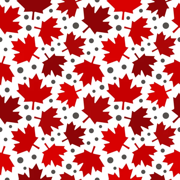 Kanada Maple Leaf Nahtloser Musterhintergrund Vektorillustration — Stockvektor