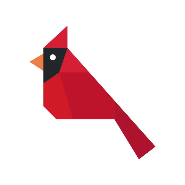 红红雀折纸几何标志图标 — 图库矢量图片
