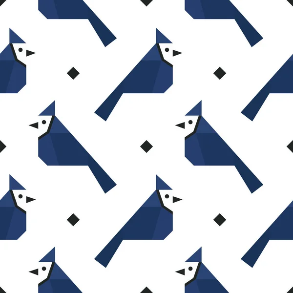 Blue Jay Seamless Pattern Vector Illustration Background — Stock Vector