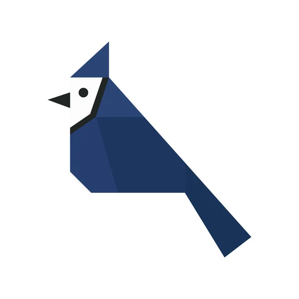 蓝鸟折纸几何标志图标 — 图库矢量图片