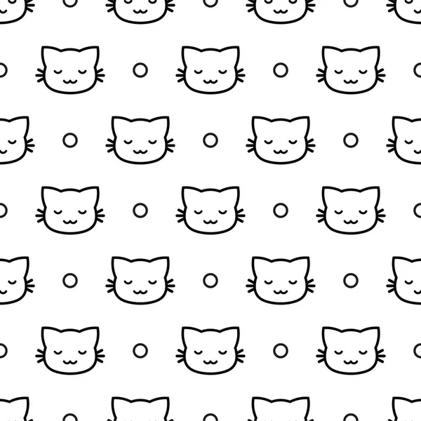 猫のシームレスなパターンの背景 漫画子猫ベクトルイラスト — ストックベクタ