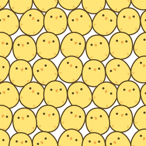 Chick Pattern Seamless Background Animal Cartoon Illustration — Stock Vector