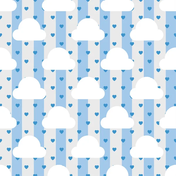 Cloud Naadloos Patroon Vector Illustratie — Stockvector