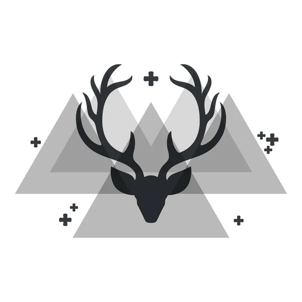 Reindeer Silhouette White Background Vector Illustration — 스톡 벡터