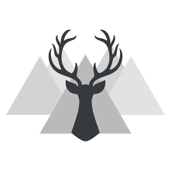 Reindeer Silhouette White Background Vector Illustration — Stock Vector