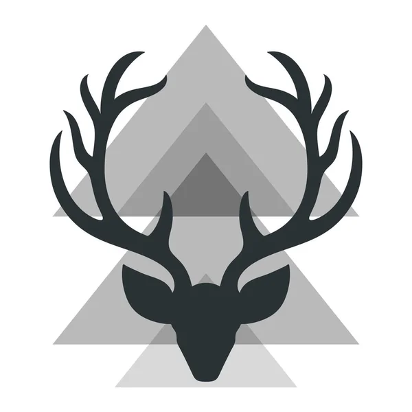 Reindeer Silhouette White Background Vector Illustration — 스톡 벡터