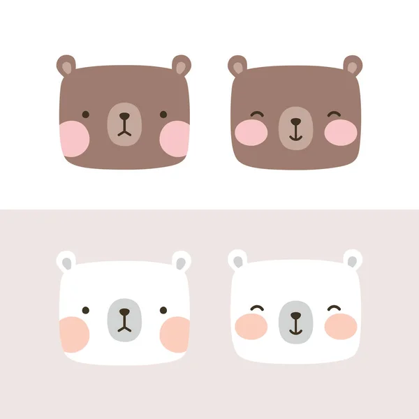 Cute Bear Face Vector Icon — Stock Vector