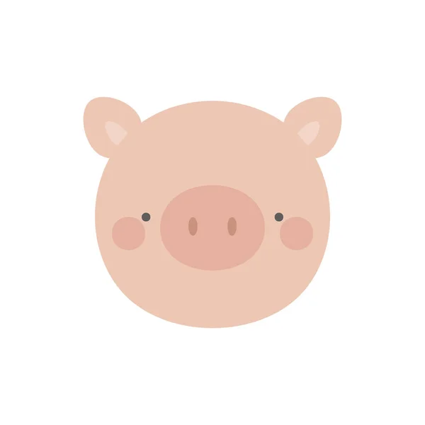 白色背景可爱的猪图标 — 图库矢量图片