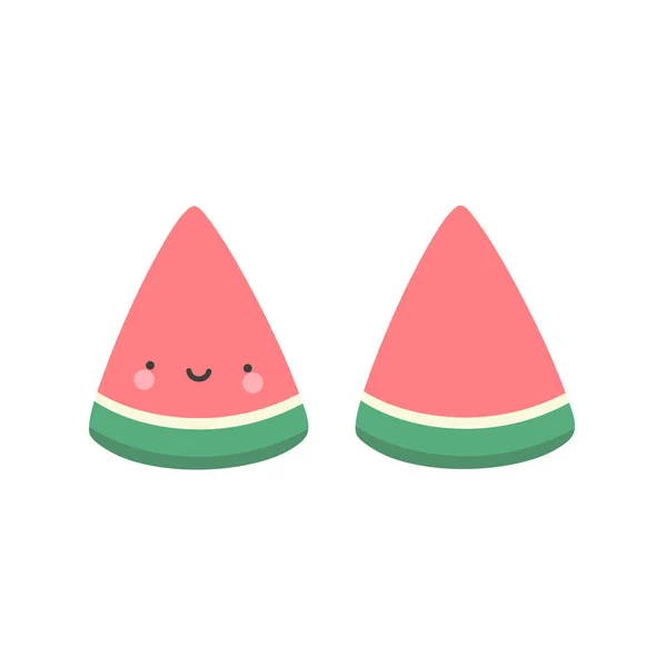 Vector Illustration Pink Cartoon Watermelon — Stock Vector