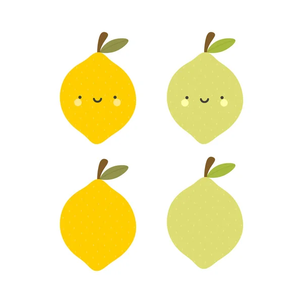 Набір Смішних Лимонних Іконок — стоковий вектор