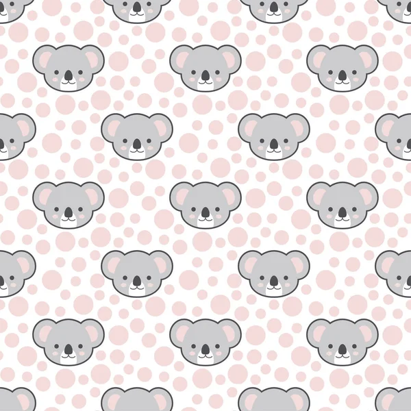 stock vector Cute koala with dots seamless pattern, vector illustration