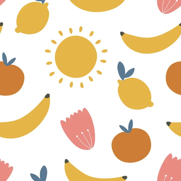Früchte Sealmess Muster Hintergrund Tapete — Stockvektor