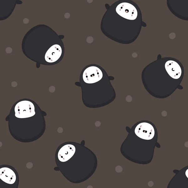 stock vector No Face Ghost Seamless Pattern Background, Halloween Vector illustration