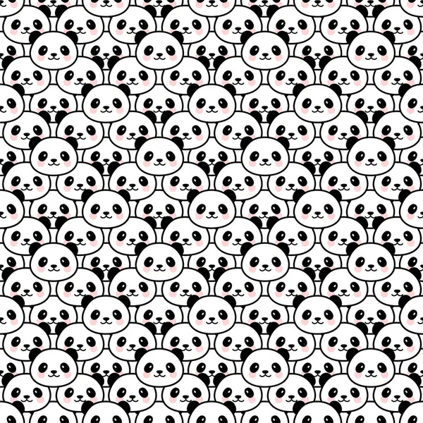 stock vector Cute Panda Seamless Pattern, Vector illustration