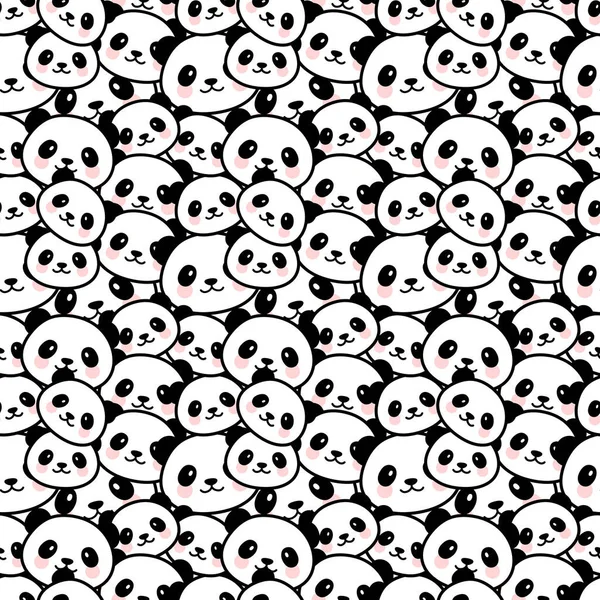 Cute Panda Bezszwowy Wzór Wektor Ilustracji — Wektor stockowy