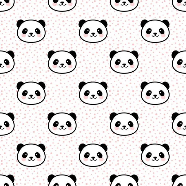 Χαριτωμένο Μοτίβο Panda Seamless Διανυσματική Απεικόνιση — Διανυσματικό Αρχείο