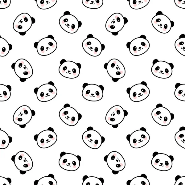 Padrão Sem Costura Bonito Panda Ilustração Vetorial —  Vetores de Stock