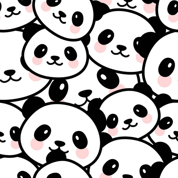 Cute Panda Bezszwowy Wzór Wektor Ilustracji — Wektor stockowy