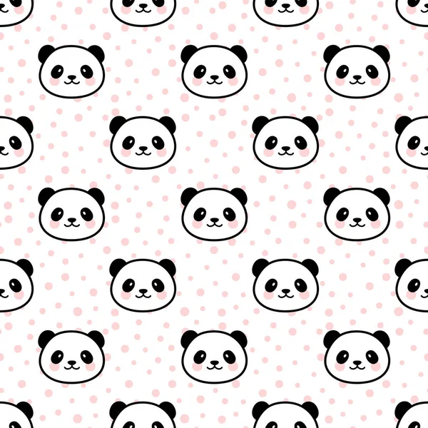 Χαριτωμένο Μοτίβο Panda Seamless Διανυσματική Απεικόνιση — Διανυσματικό Αρχείο