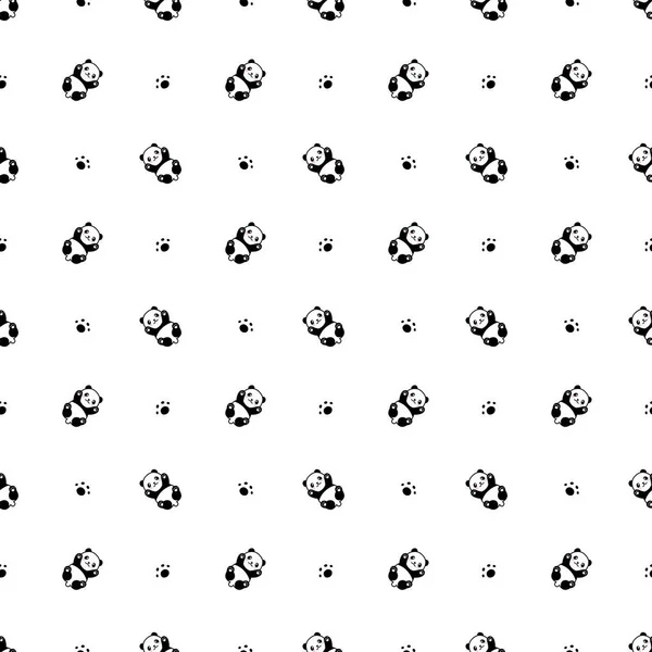 Cute Panda Seamless Pattern Vector Illustration — 스톡 벡터