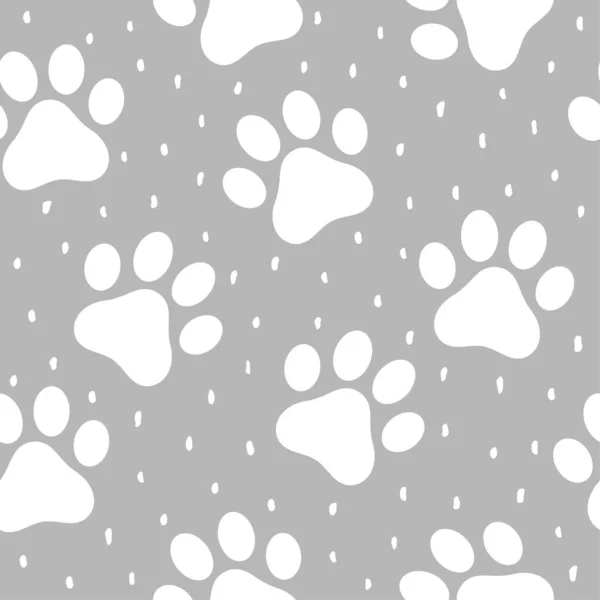 Paw Seamless Pattern Vector Illustration — Archivo Imágenes Vectoriales