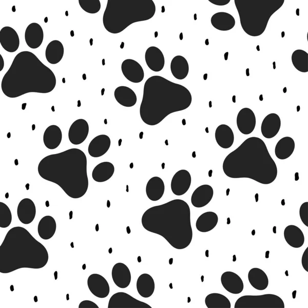 Paw Seamless Pattern Vector Illustration — Archivo Imágenes Vectoriales