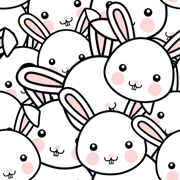 Lindo Conejo Conejo Sin Costura Patrón Fondo Ilustración Simple Vector — Vector de stock
