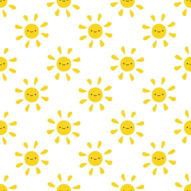 Şirin Güneşsiz Desensiz Arkaplan, Vektör illüstrasyonu