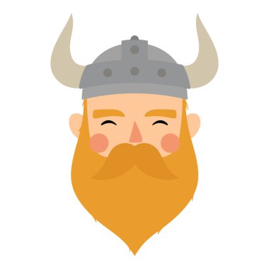 Viking logosu, çocukça İskandinav vektör arkaplanı