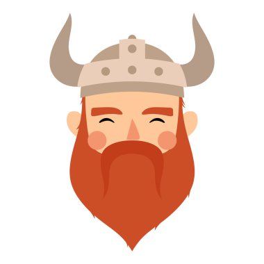 Viking logosu, çocukça İskandinav vektör arkaplanı