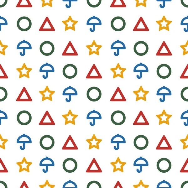 Ομπρέλα Αστέρι Κύκλο Και Τρίγωνο Χωρίς Ραφή Μοτίβο — Διανυσματικό Αρχείο