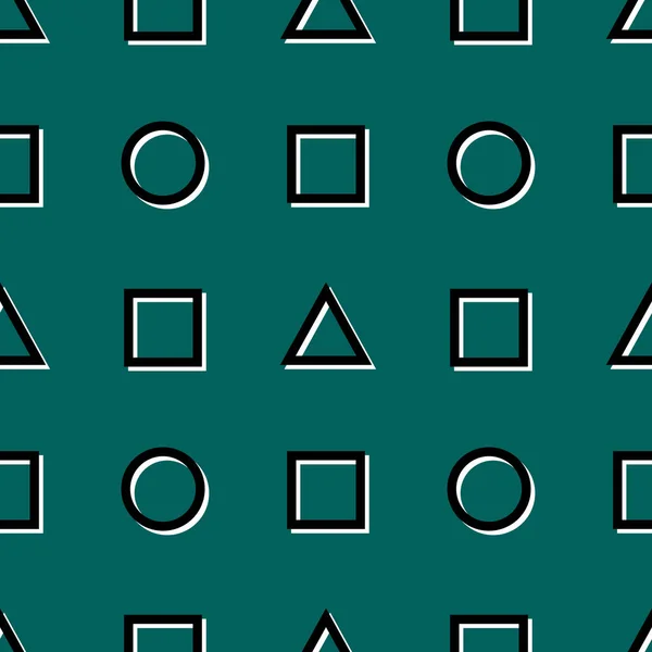 Τρίγωνο Κύκλο Και Τετράγωνο Χωρίς Ραφή Μοτίβο Φόντο — Διανυσματικό Αρχείο
