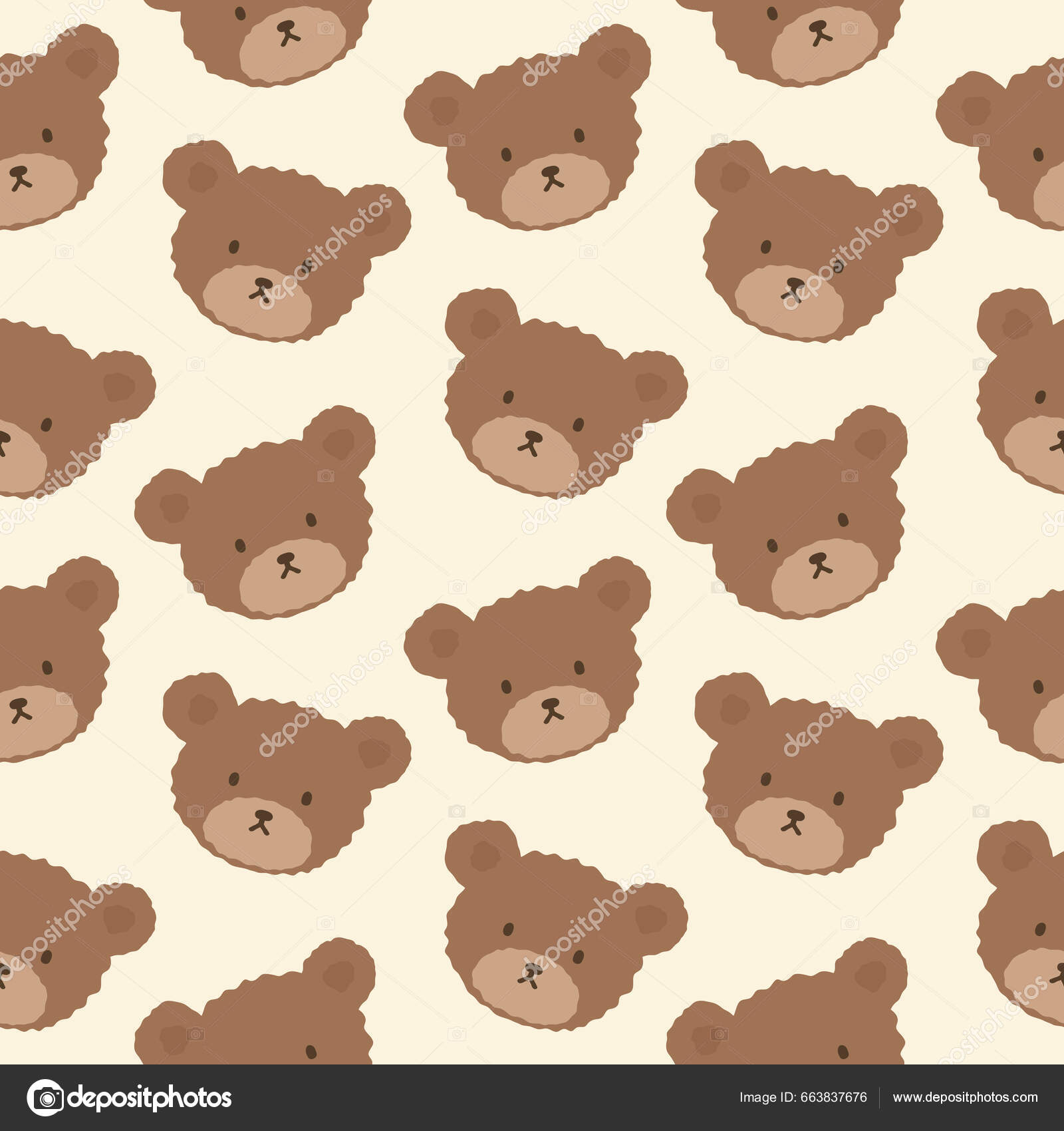 Bamse Sømløs Mønsterbakgrunn Lykkelig Søt Bjørn Tegnefilm Vector  Illustrasjon stockvektor © gabrielonat #663837676, image size:1600x1700