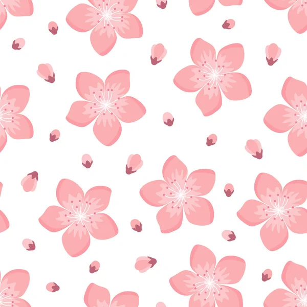 Sakura Kiraz Çiçeği Düzeni Kusursuz, Japon geçmişi, vektör çizimi, davetiye tasarımı, kumaş, ambalaj, kartpostal, tebrik kartları