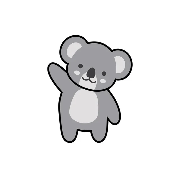 Simple Koala Dibujos Animados Aislados Sobre Fondo Blanco — Vector de stock