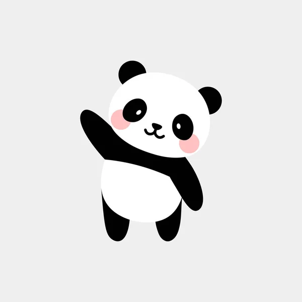 Cartoon Panda Χαρακτήρα Γκρι Φόντο — Διανυσματικό Αρχείο