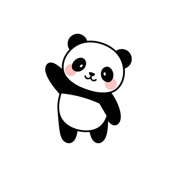 Desenhos Animados Personagem Panda Isolado Fundo Branco — Vetor de Stock