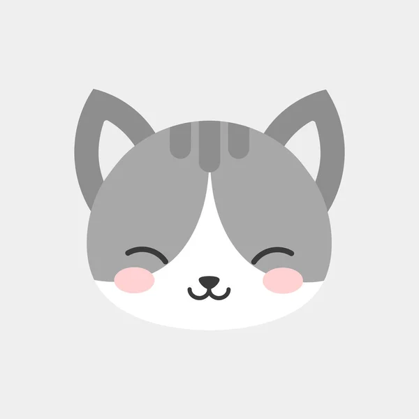 Cartoon Grey Tabby Cat Icon Animal Character — Stock Vector