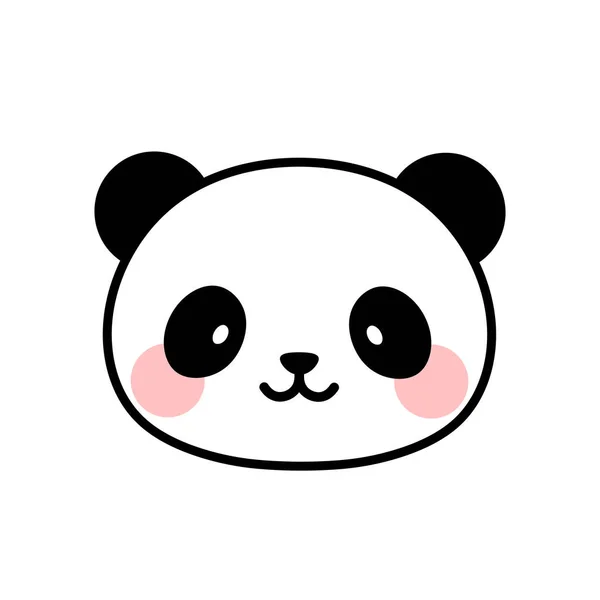 Cute Panda Icon Isolated White Background — Stock Vector