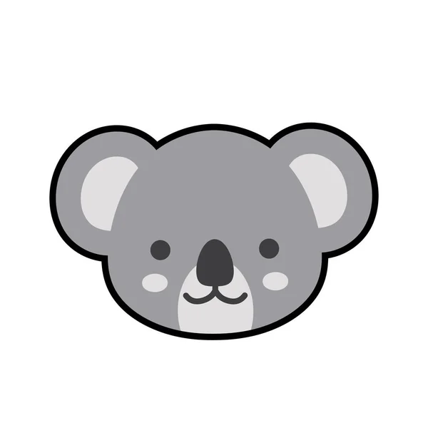 Cute Ikona Koala Izolowane Białym Tle — Wektor stockowy