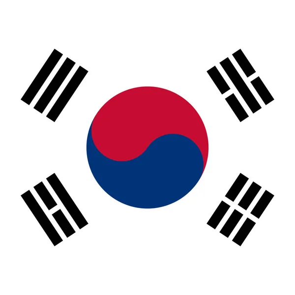 Korean Flag Vector Icon Illustration — Stock Vector