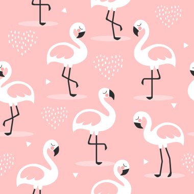 Pembe flamingo desenleri. vektör illüstrasyonu 